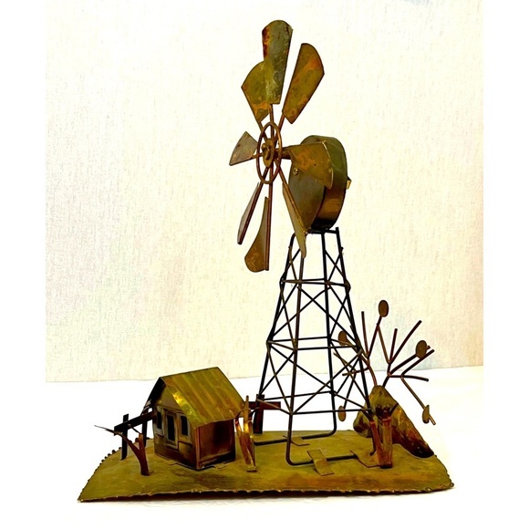 Other - Vintage metal sculpture windmill with music box non working
